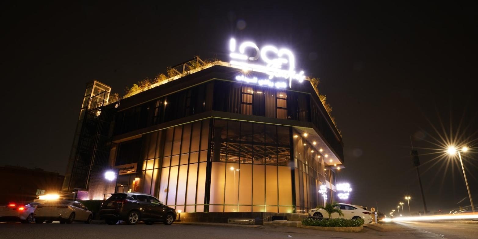 LoCa Studios building at night